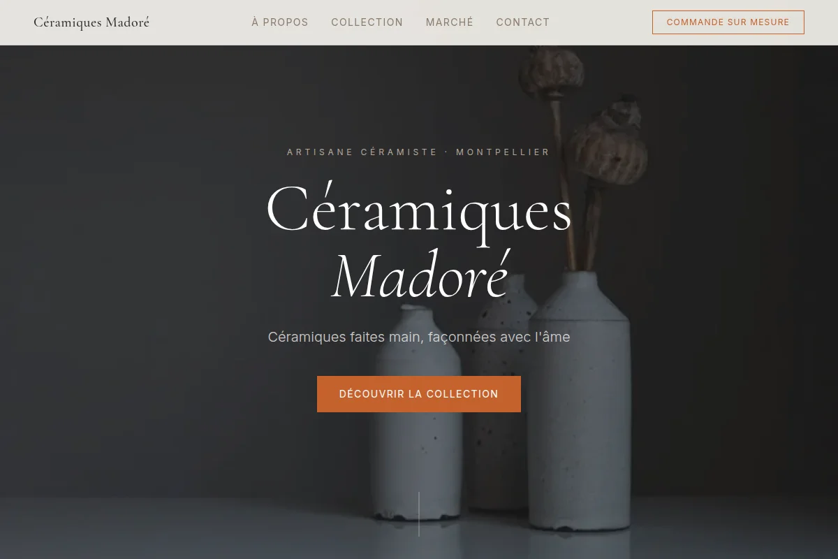 Boutique en ligne céramiste artisanale — Montpellier