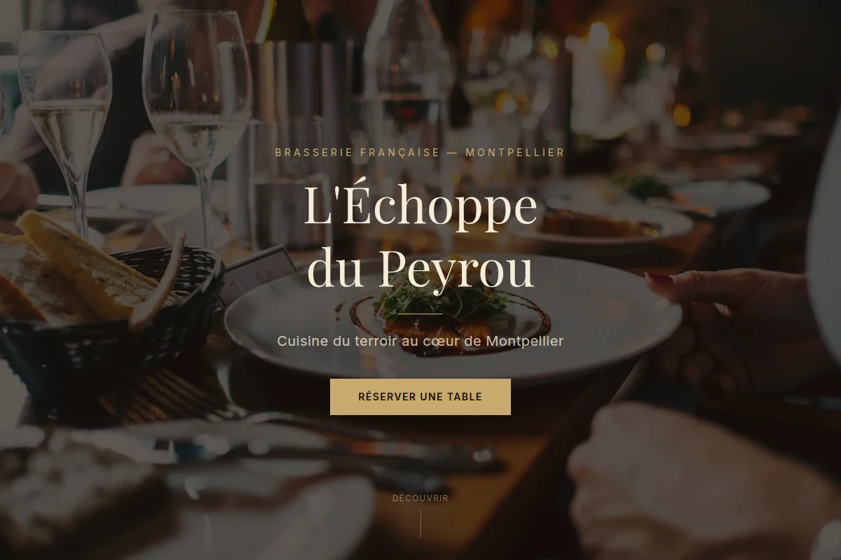 Site vitrine restaurant L'Échoppe du Peyrou — Montpellier